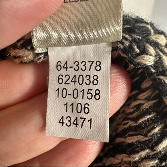 J. Jill cotton knit zip front cardigan, black and cream, size L, layer, fall - Picture 9 of 10